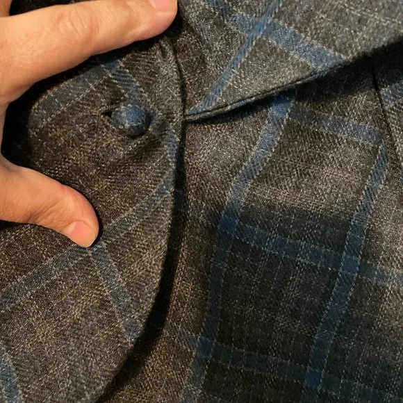 Cabi Plaid Court Cape Jacket Gray Plaid Style 916 Size 4 Business Single Button - Picture 6 of 8